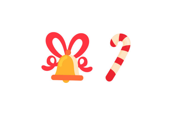Bell and Candy Christmas Vector Icon Review