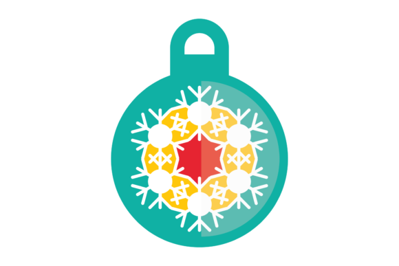 Blue Snowlake Christmas Bulb Illustration for Digital Sellers