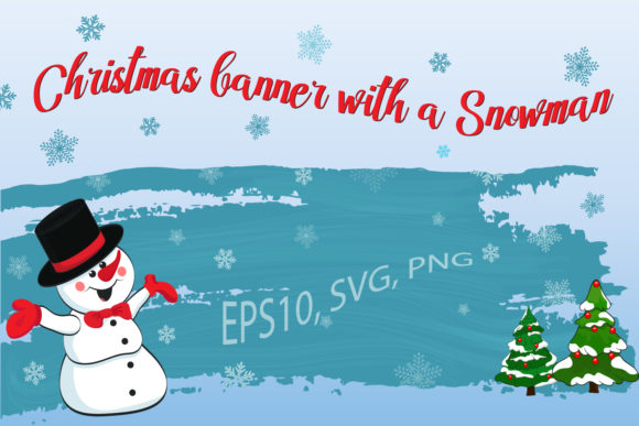 Christmas Banner with a Snowman Illustration