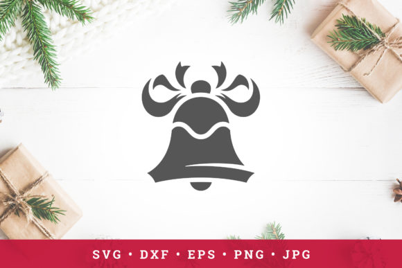 Christmas Bell Icon Silhouette Isolated