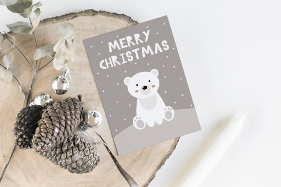 Christmas Card with Little Polar Bear Illustration Review