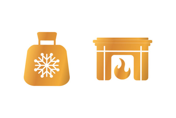 Christmas Chimney Set Vector for Illustrations