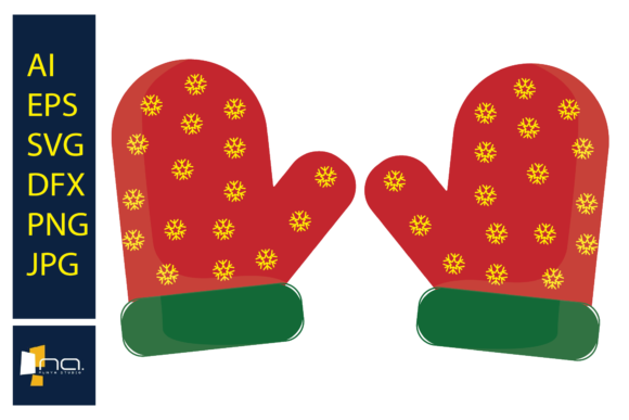 Christmas Gloves Double Illustration for Website and Editorial Use
