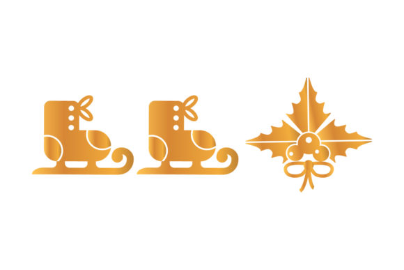 Christmas Ice Skating Mistletoe Vector Illustration