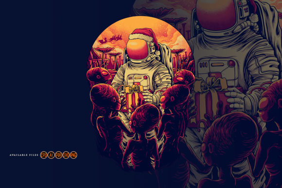 Christmas on the Alien Planet Illustrations
