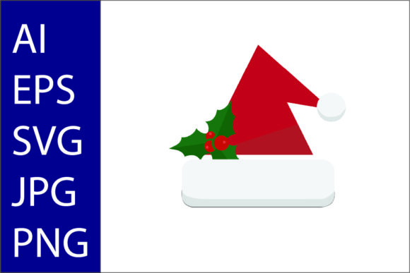 Christmas Santa Hat Mistletoe Design