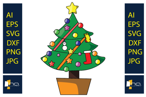 Christmas Tree Flat for Decoration 3: A Versatile Illustration for Branding