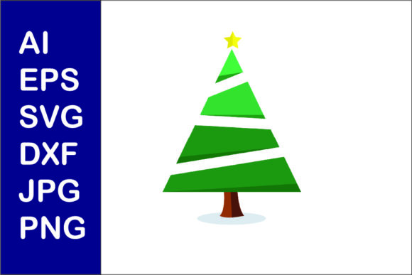 Christmas Tree Flat Illustration Svg 006