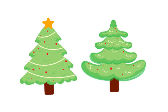 Christmas Tree Set Vectors for Illustrations