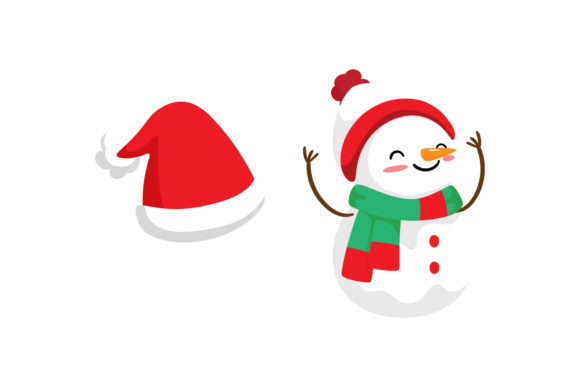 Hat and Snowman Christmas Set Illustrations