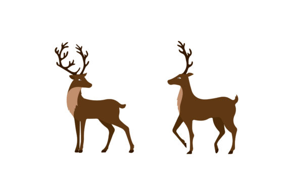 Reindeer Set Christmas Illustrations for Local Branding