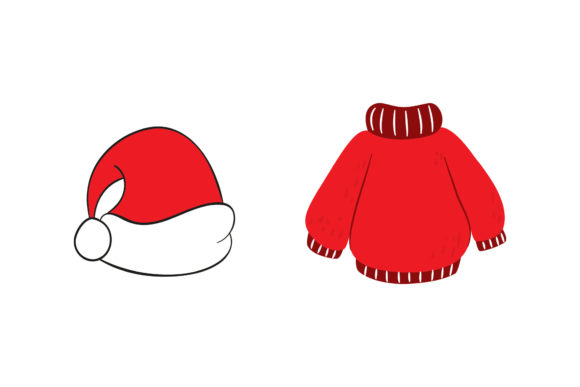Santa's Hat Sweater Set Christmas Illustrations