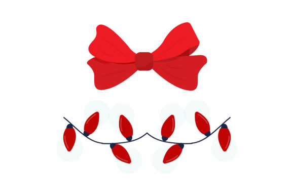 Set Light and Ribbon Christmas Vector