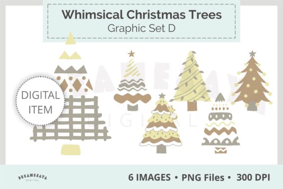 Whimsical Christmas Trees Png Clipart D for Illustrations