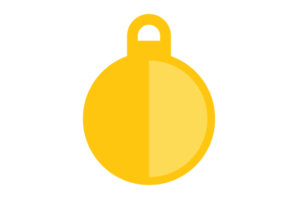 Yellow Flat Illustration Christmas Bulb for Website and Editorial Use